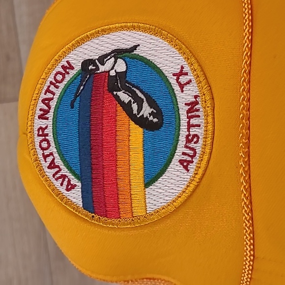 AVIATOR NATION ACL Austin Texas Trucker Surfer‎ Gold Mesh Snapback Hat Cap - Picture 2 of 8